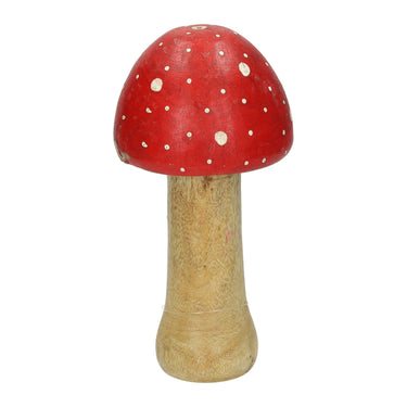 Houten paddenstoel van mangohout - 13x13x20cm