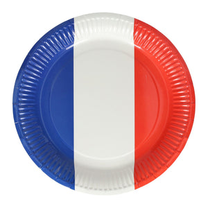 Papieren bord 23cm nederlandse franse vlag