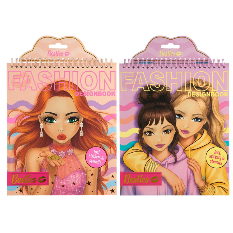 Cargue la imagen en el visor de la galería, Besties fashion designer book neon 24x20cm 20 vel 2 assorti
