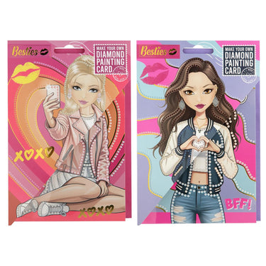 Besties maak je eigen diamond painting kaart inclusief envelop