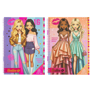 Besties creative craft group mode ontwerpboek a4 met accessoires voor kinderen.