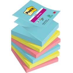 Z-notes post-it super sticky 76x76mm assorti pak 6 stuks 90 vel