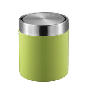Eko - fandy tafelafvalbak 1,5 liter - steel stainless steel - lime groen, mat rvs - prullenbak