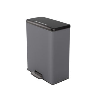 Load image into Gallery viewer, Curver pedaalemmer decobin 65l rechthoek cool grey
