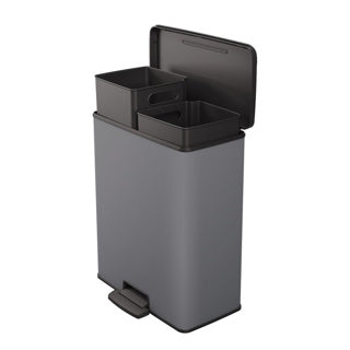 Load image into Gallery viewer, Curver pedaalemmer decobin duo 26l 26l cool grey
