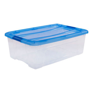 Afbeelding laden in galerijviewer, Iris topbox opbergbox 30l 57.5x39x20.5 cm blauw transparant
