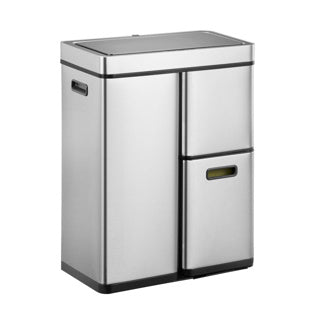 Afbeelding laden in galerijviewer, Eko - mirage plus sensor recycler 30+15+15 liter - stainless steel plastic - mat rvs - prullenbak
