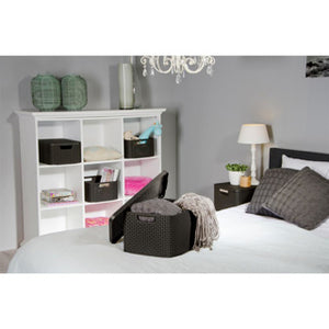 Curver style mand m met deksel rotanstyle antraciet (lxbxh 38x28x19cm)