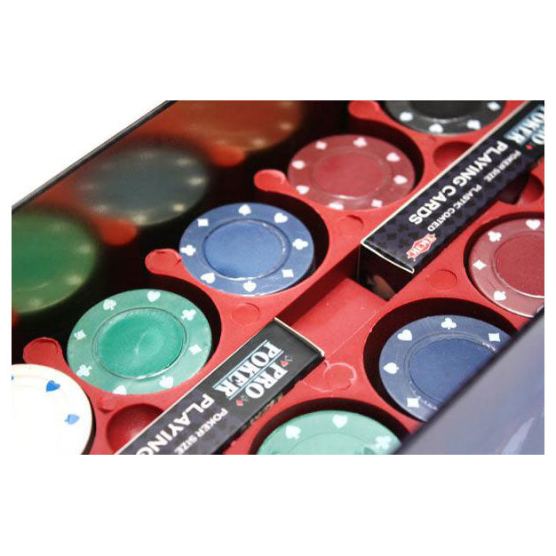Afbeelding laden in galerijviewer, Tactic pro poker texas hold'em set – pokerset – luxe aluminium koffer – 200 chips van 11,5 gram – inclusief kaarten, dobbelstenen en dealer button – vanaf 14 jaar
