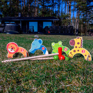 Tactic houten dieren croquet set