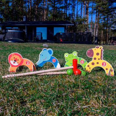 Tactic houten dieren croquet set