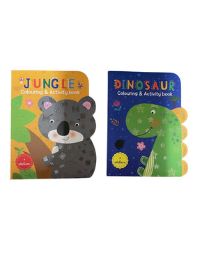 Gevormd kleur -en activiteitenboek+ stickers, 40 pagina's en 2 stickerpagina's 21,5x28cm