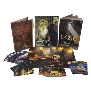 Tactic crime scene lazio 1356 – bordspel – misdaadspel – historisch mysterie in een klooster – diepgaand onderzoek en deductie – crime scene serie – game storm studio -1 of meer spelers – vanaf 18 jaar