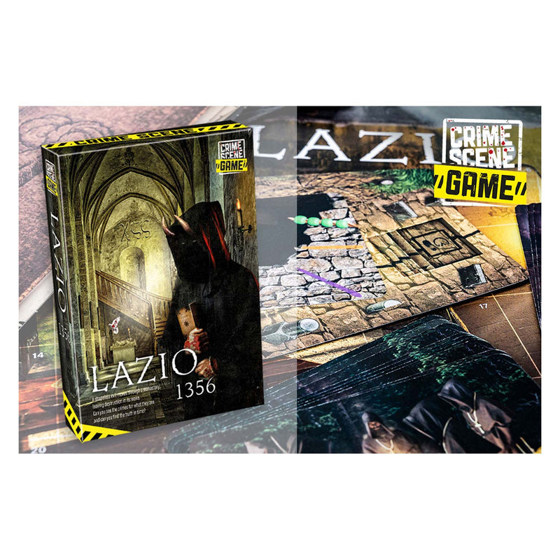 Afbeelding laden in galerijviewer, Tactic crime scene lazio 1356 – bordspel – misdaadspel – historisch mysterie in een klooster – diepgaand onderzoek en deductie – crime scene serie – game storm studio -1 of meer spelers – vanaf 18 jaar
