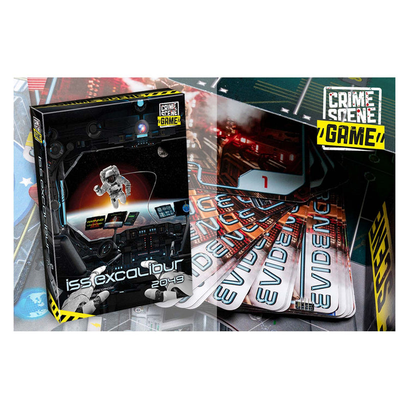 Afbeelding laden in galerijviewer, Tactic crime scene iss excalibur 2049 – bordspel – misdaadspel – futuristisch mysterie in de ruimte – diepgaand onderzoek en deductie – crime scene serie – game storm studio – 1 of meer spelers – vanaf 18 jaar
