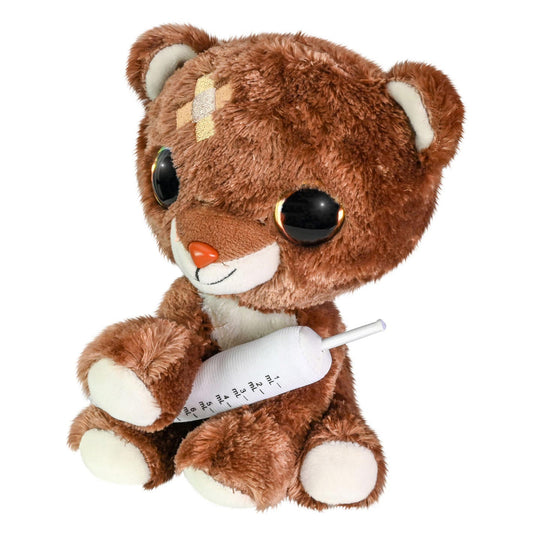 Lumo stars knuffel get well - bruine beer met spuit, 15cm
