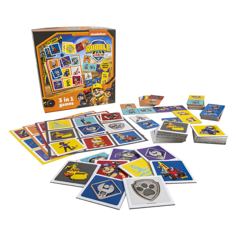 Chargez l'image dans la visionneuse de la galerie, Tactic paw patrol rubble crew 3-in-1 spellenverzameling – kaartspel – lotto – domino – memo – kinderspel vanaf 4 jaar
