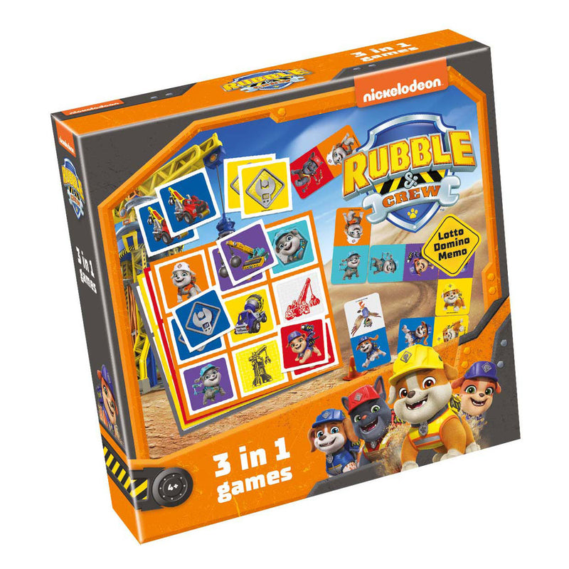 Chargez l'image dans la visionneuse de la galerie, Tactic paw patrol rubble crew 3-in-1 spellenverzameling – kaartspel – lotto – domino – memo – kinderspel vanaf 4 jaar
