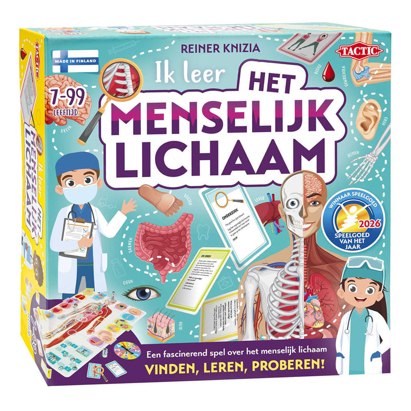 Afbeelding laden in galerijviewer, Tactic ik leer: het menselijk lichaam – bordspel – winnaar speelgoed van het jaar 2026 – educatief - ontdek het menselijk lichaam en leer over anatomie – 150 kaarten - 2 tot 5 spelers – vanaf 7 jaar

