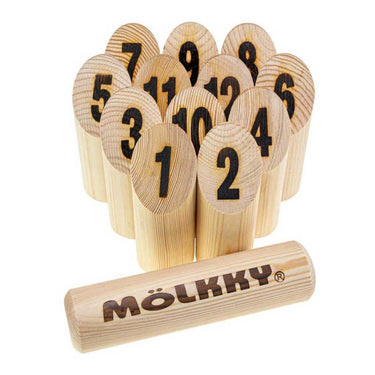 Tactic mölkky go – vang- en werpspel - origineel fins houten werpspel in handige draagbare doos – duurzaam grenenhout – met gratis score-app