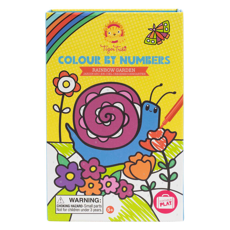 Afbeelding laden in galerijviewer, Tiger tribe kleurboek kleuren op nummer incl. stiften - regenboog tuin

