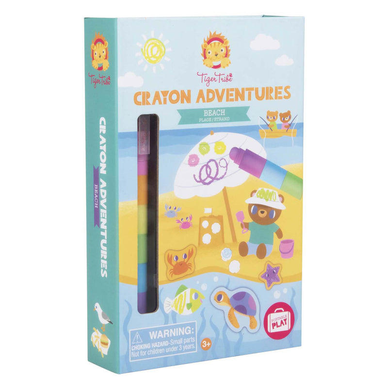 Chargez l'image dans la visionneuse de la galerie, Tiger tribe waskrijt kleurset crayon adventures beach -
