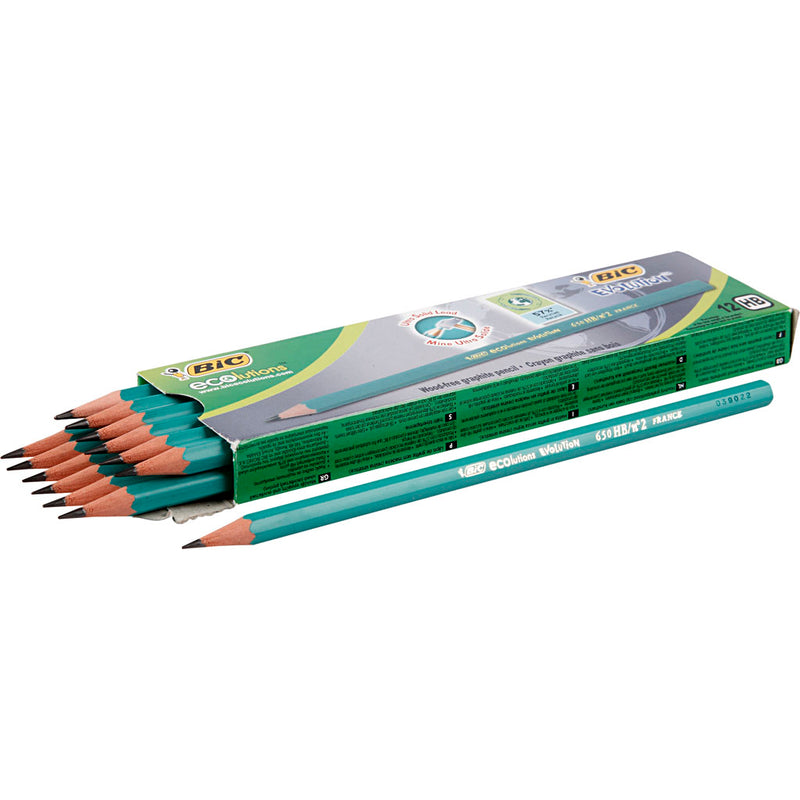 Load image into Gallery viewer, Creativ company https: www.cchobby.nl bic-evolution-potloden-l-17-5-cm-hb-dikte-7-mm-vulling-2-mm-12-stuk-1-doos
