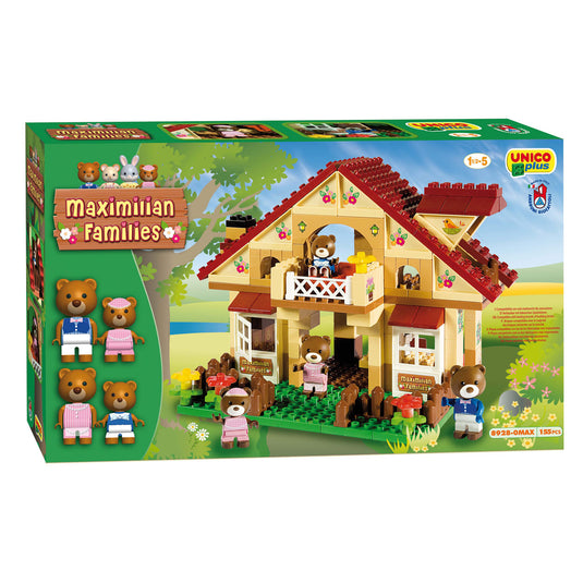 Androni unico bouwstenen huis maximilian families 155-delig speelgoedset.