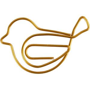 Clips, vogel, afm 32x40 mm, goud, 6 stuk 1 doos