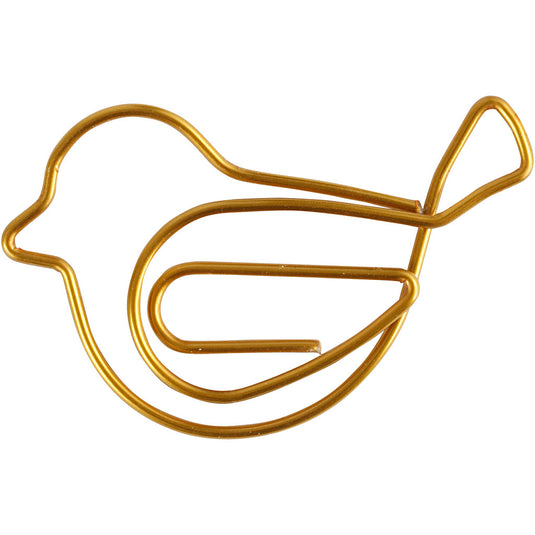 Clips, vogel, afm 32x40 mm, goud, 6 stuk 1 doos