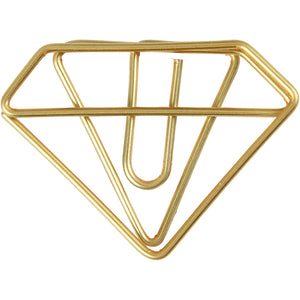 Clips, diamant, h: 25 mm, b: 35 mm, goud, 6 stuk 1 doos