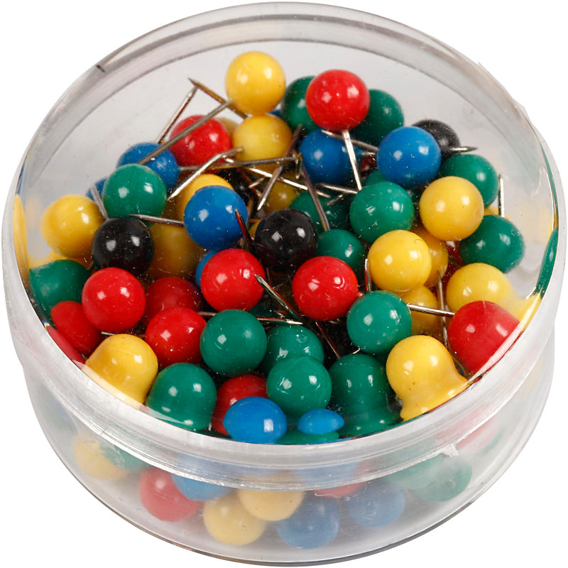 Load image into Gallery viewer, Https: www.cchobby.nl kaart-pinnen-l-17-mm-d-6-mm-diverse-kleuren-100-div-1-doos
