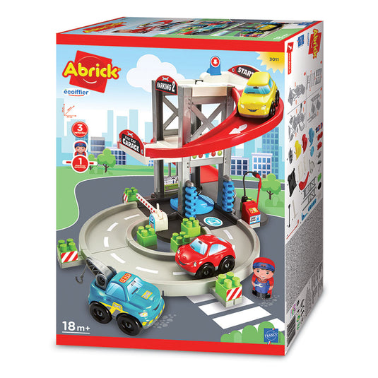 Abrick ecoiffier garage met transporter en auto's