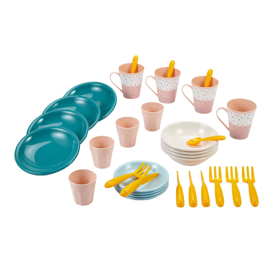Écoiffier ecoiffier vert azur picknick speelset met kartonnen picknickmand - 32dlg.