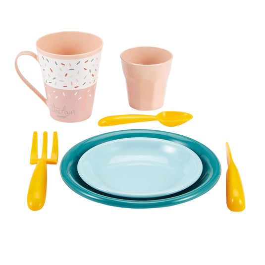 Écoiffier ecoiffier vert azur picknick speelset met kartonnen picknickmand - 32dlg.