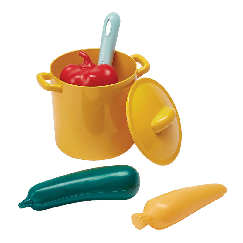 Load image into Gallery viewer, Ecoiffier speelset pannen en speeleten met kartonnen fornuis, 20dlg.
