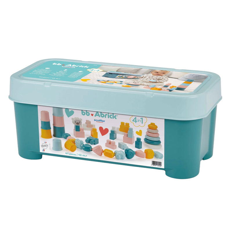 Load image into Gallery viewer, Abrick ecoiffier bb babyspeelgoed 4in1 speelset in opbergbox - 41dlg.
