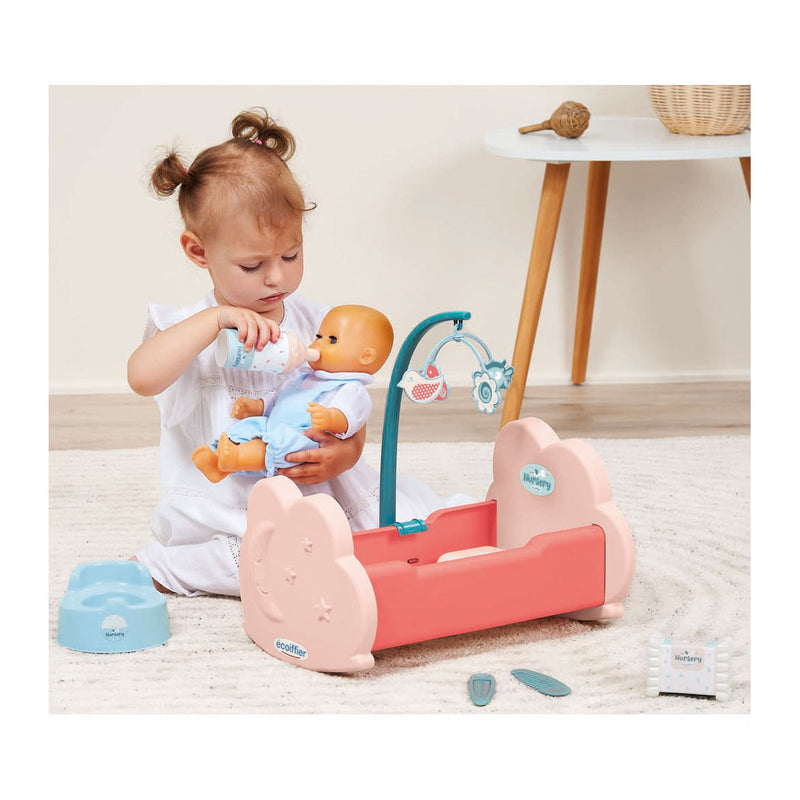 Afbeelding laden in galerijviewer, Écoiffier ecoiffier poppenwieg met accessoires, 6dlg.
