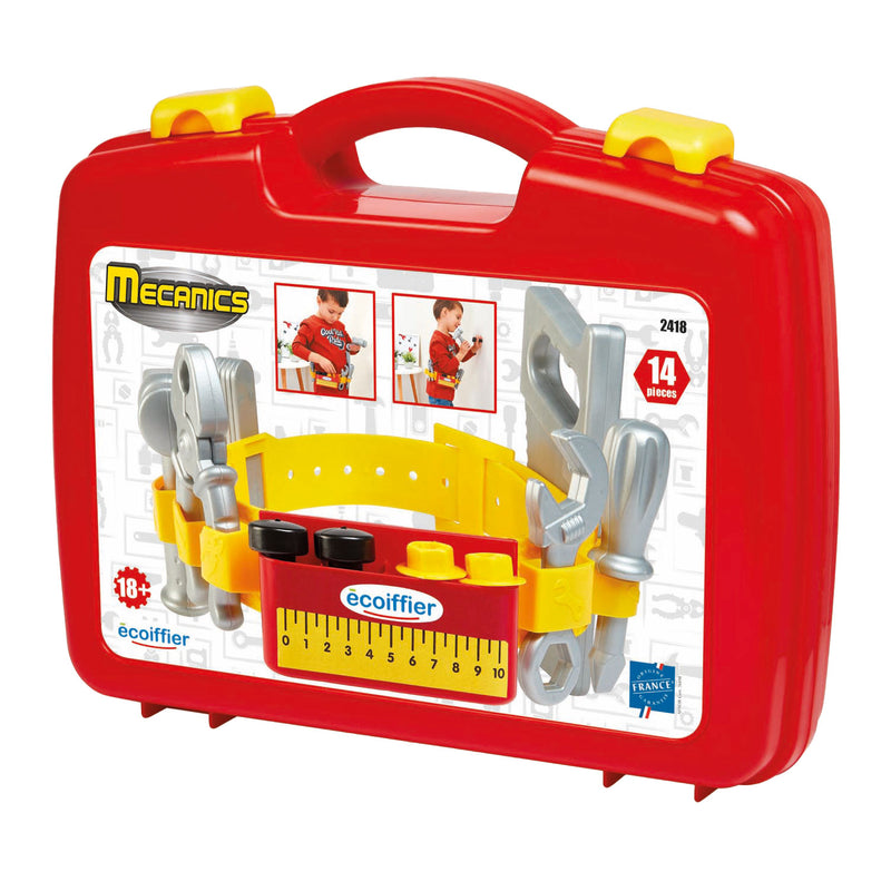 Load image into Gallery viewer, Ecoiffier gereedschapsriem in kofffer met accessoires, 14dlg.
