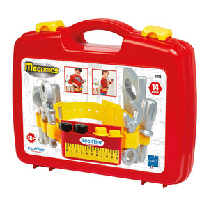 Ecoiffier mecanics gereedschapsriem in kofffer met accessoires - 14dlg.