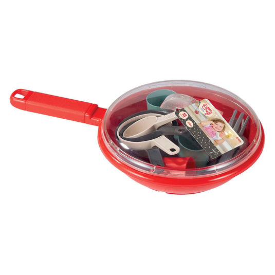 Ecoiffier 100% chef servies en bestek in pan, 19dlg.