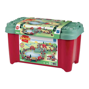 Ecoiffier abrick bouwset treinbaan - station en accessoires - 140dlg.