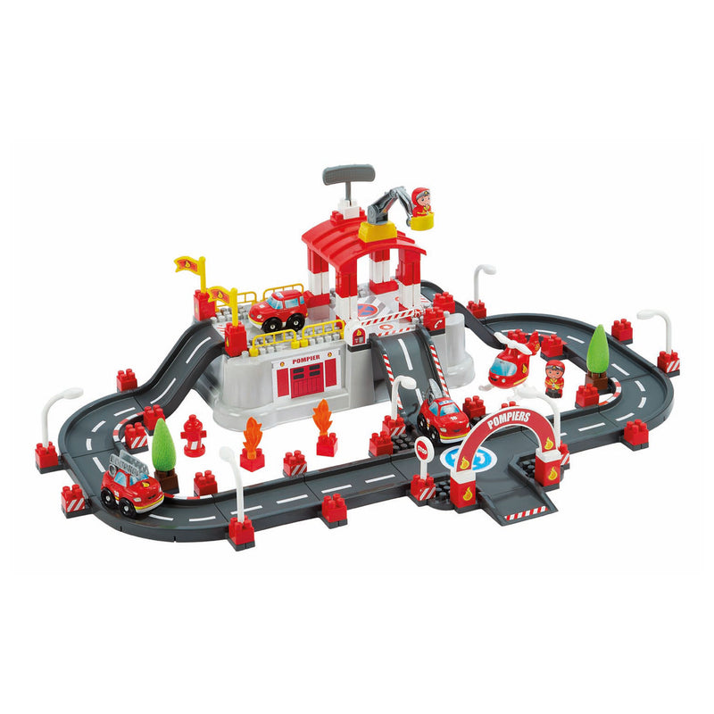 Load image into Gallery viewer, Écoiffier ecoiffier abrick bouwset - brandweer speelton met deksel als speelbasis - accessoires voor mini-stad - vanaf 18 mnd - 117 dlg.
