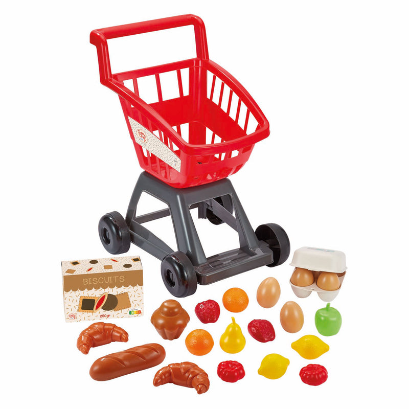Load image into Gallery viewer, Ecoiffier 100% chef winkelwagen met boodschappen
