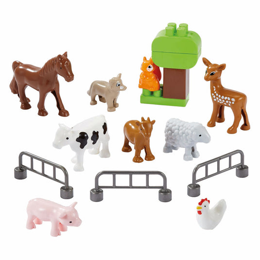 Ecoiffier abrick koffer met boerderijdieren - 16dlg.