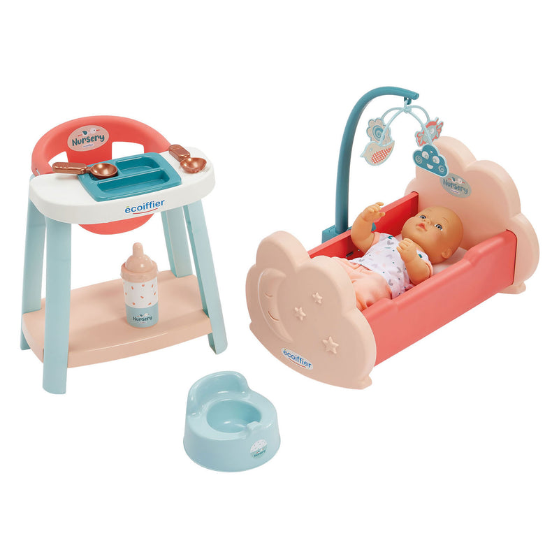 Afbeelding laden in galerijviewer, Ecoiffier nursery 3in1 babykamer met babypop- 8dlg.

