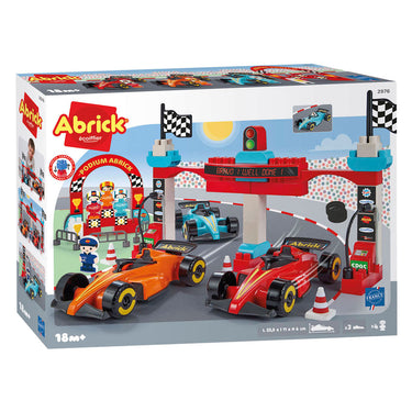 Ecoiffier abrick bouwblokken formule 1 grand prix met 3 voertuigen