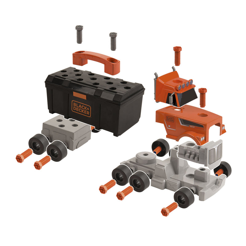 Load image into Gallery viewer, Smoby black decker gereedschapskist vrachtwagen
