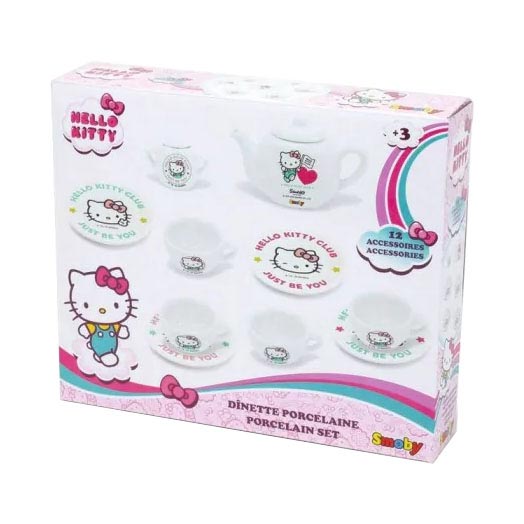 Load image into Gallery viewer, Smoby Hello Kitty Porseleinen Theeset 12dlg.
