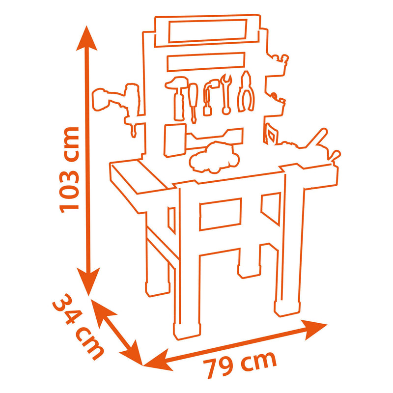 Load image into Gallery viewer, Smoby black decker bricolo speelgoedwerkbank, 92dlg.
